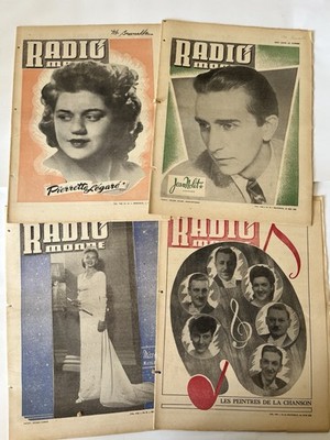 Lot de 4 Radiomonde 1940's Journaux Radio-Canada Québec RARE