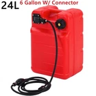 Boat Fuel Tank Portable Marine Outboard Boat Gas Tank 6 Gallon/24L with Hose