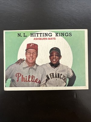 1959 Topps Willie Mays & Richie Ashburn #317 FAIR-GOOD (Paper Loss See Pics)