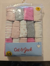 NWT Cat  Jack Girls 14 Pack Cotton Assorted Colors Bikini Panties Size 8