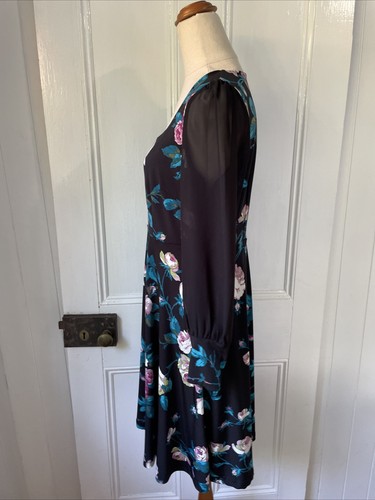 Leona Edmiston size 1 (AU10) Small Arwen Dress Black Pink Floral Print Dress EUC - Picture 6 of 16