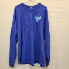 Chicago Bulls Koszula NBA Spirit Jersey Niebieska Długi rękaw Brokat Logo Bardzo duża