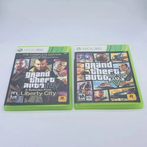 Lot of 2 Grand Theft Auto IV 4: Complete Edition and GTA V 5 Xbox 360 CIB Tested