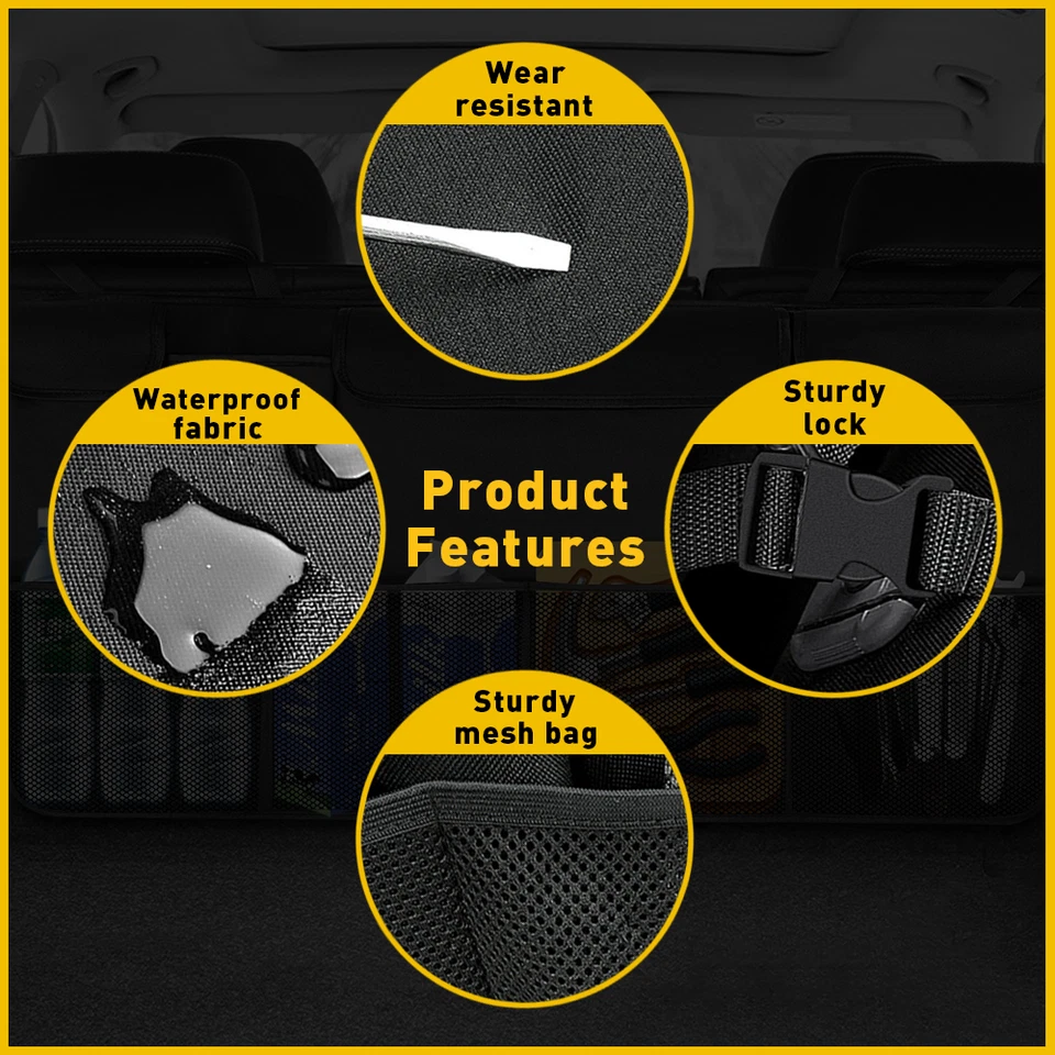 Red de carga para coche organizador de maletero colgante almacenamiento respaldo organizador asiento para bolsa SUV Foto 2 de 4