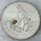 1985 Engelhard 1oz .999 Silver American Prospector With Big GOLD NUGGETS In Pan