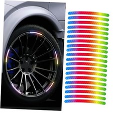 20PCS Reflective Car Wheel Decorative Stripe Stickers, Car Wheel Colorful