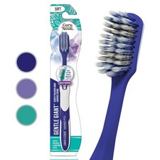 Gentle Giant Toothbrush with Dual Action Flossing Spiral Bristles, Non-Slip Ergo