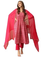 GoSriKi Cotton Blend Women Kurta With Pant & Dupatta