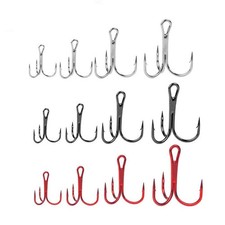 20Pcs High Carbon Steel Treble Hooks Super Sharp Solid Size 2#-8# Silver Triple 