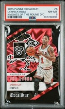 Derrick Rose 2015-16 Panini Excalibur Knights of the Round #6 PSA 8 - Pop 2