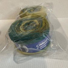 LOT OF 2 Caron Colorama Lacy Teaky Teal ribbon style NEW Free Shipping