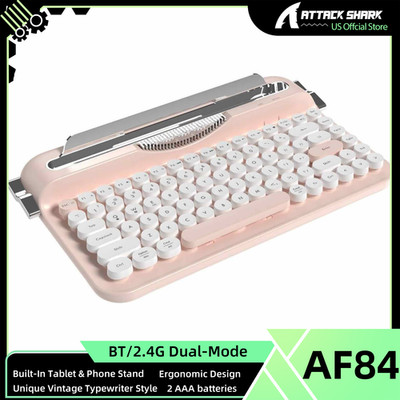 AJAZZ x ATTACK SHARK  AF84 Wireless Membrane Silent Typewriter Dual-Mode