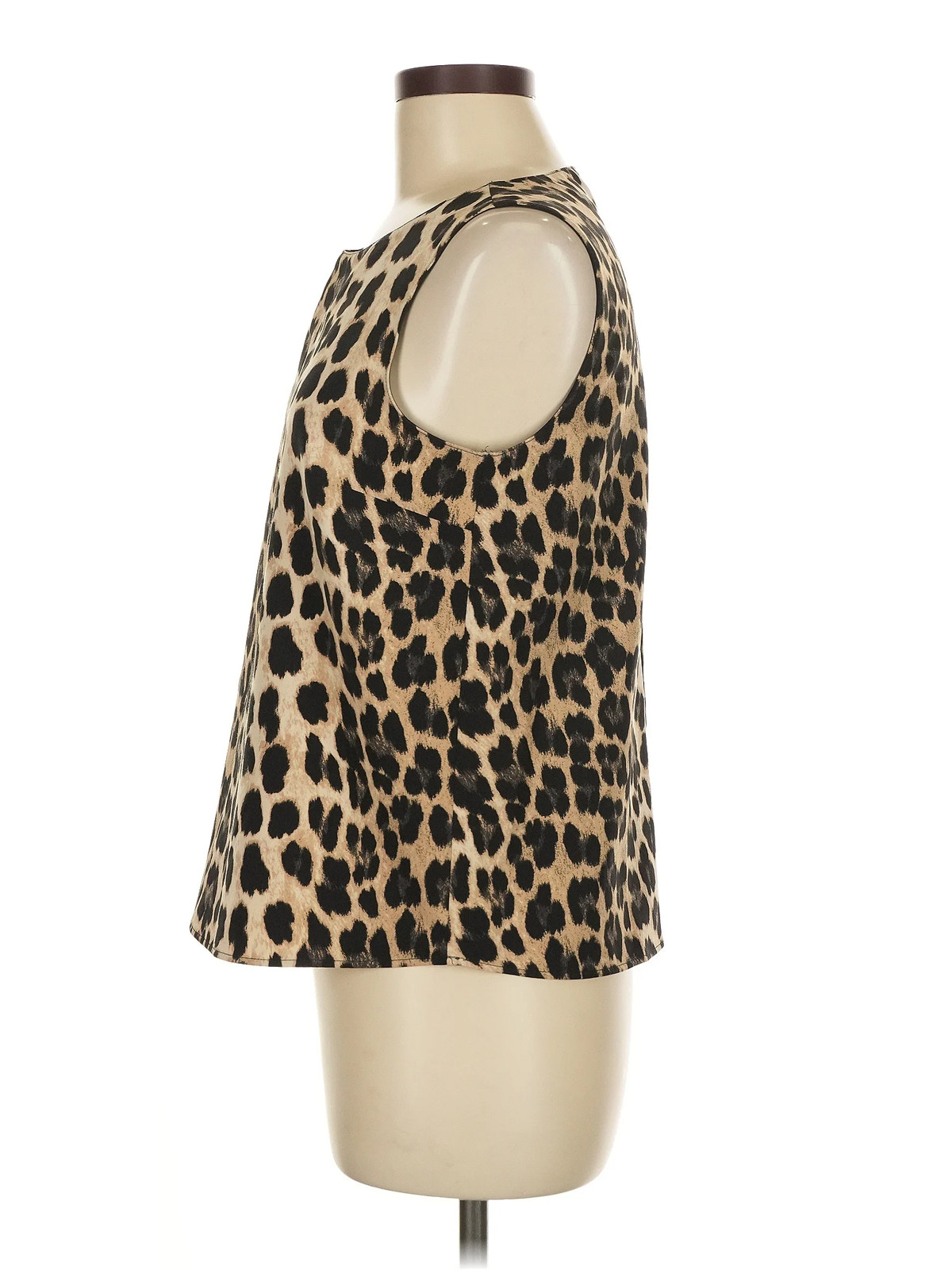 Zara Basic Women Brown Sleeveless Blouse M thumbnail 4