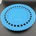Antique Dithridge Blue Milk Glass Lace Lacy Edge Plate