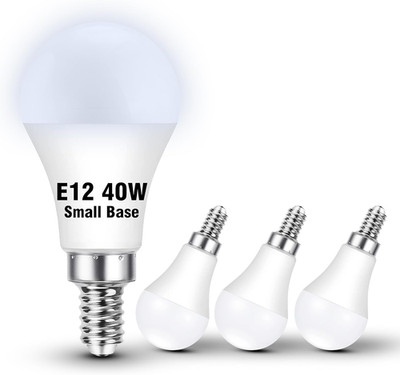 E12 LED Candelabra Light Bulb, 40W Equivalent Daylight White 5000K, 4W 450LM AC1