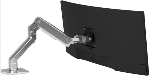 Ergotron HX Desk Monitor Arm Heavy Monitor Mount - Brushed Silver