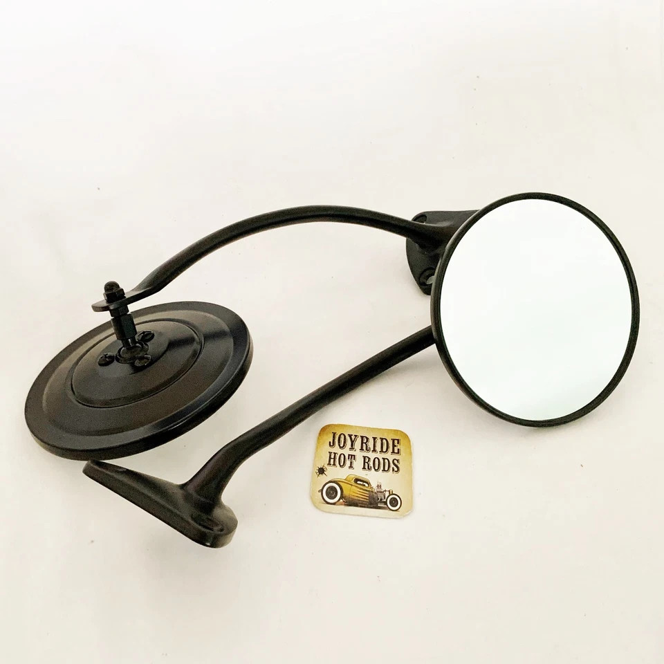 Espejos retrovisores exteriores para camioneta Chevy y GMC 1955-59 - cabezales de espejo acanalados OD 5" - NEGROS. Foto 4 de 4