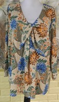 Elegant Bechamel Shangri-la Safari Print 2x Blouse Top 100% Polyester Nice Elegant Bechamel Shangri-la Safari Print 2x Blouse Top 100% Polyester Nice