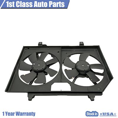 Dual Radiator Cooling Fan with Shroud Assembly fit 04-13 Nissan X-Trail 2.5L