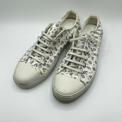 $545 Saint Laurent Bedford Men's White Dirty Washed Canvas Sneaker 558306 9473 - Picture 4 of 6
