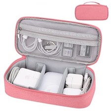Cord Organizer Travel Case, Electronics Organizer Pouch Bag for Large Pink