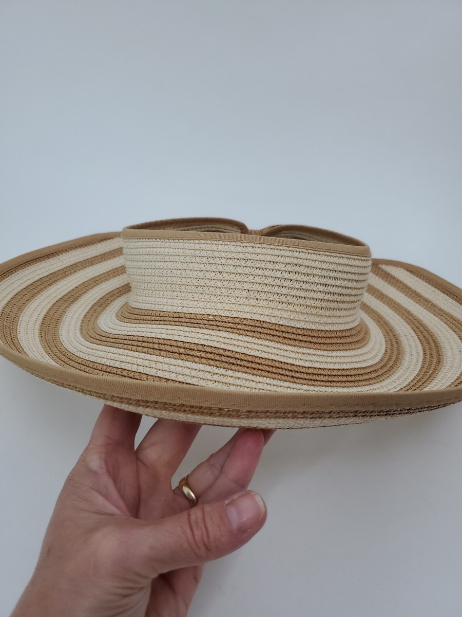 Magrid Hats striped straw visor ? Magid Straw Striped Color Block Roll Up Visor : Target main image 3