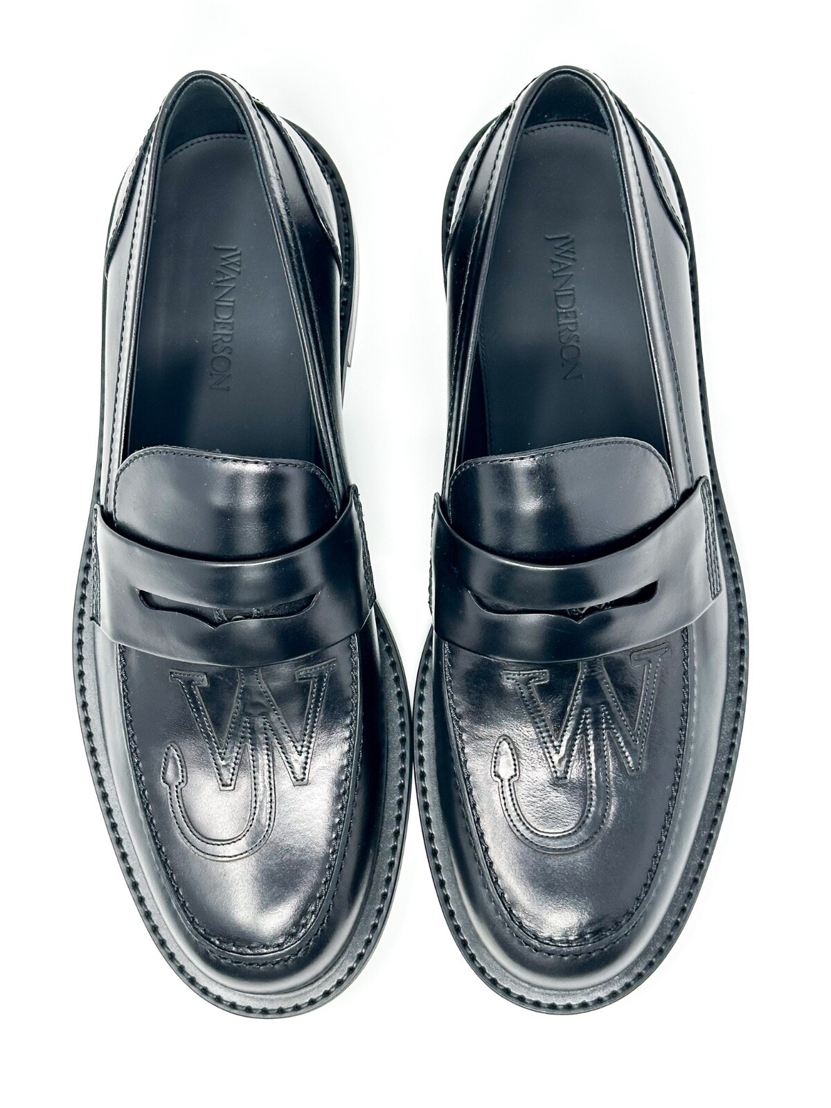 JW Anderson Men's Logo Moc Toe Loafer Black 10 US / 43 EU $750