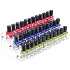 3 Tier Acrylic Nail Polish Rack Organizer Clear Caddy Holds 36 Bottles