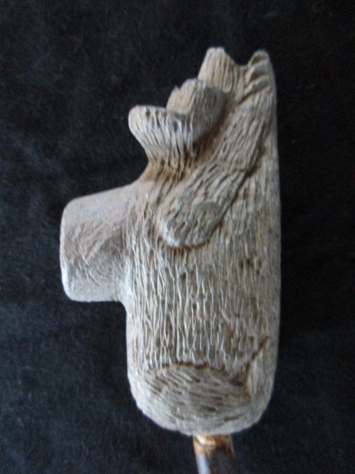 NATIVE AMERICAN PIPE BOWL & STEM, STONE "BEAR" EFFIGY PIPE,  ATL-0625*04919