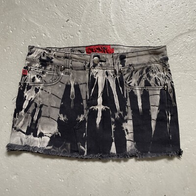 Vintage Tripp NYC Denim Cut-Off Booty Rave Goth Mini Skirt Made In USA Small