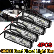 4pcs 6" LED Marine Spreader Deck/Mast Work lights For boat Flood Light Bar US