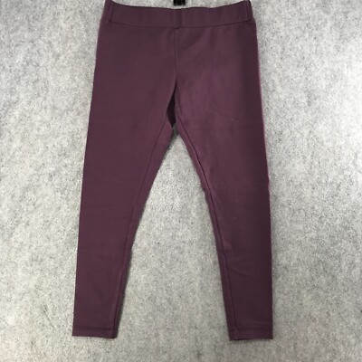 Matty M Leggings Womens XL Purple Burgundy Mid Rise Skinny Stretch Nylon Blend