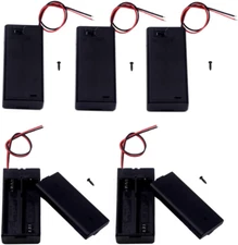 5Pcs 2 AA Battery Holder with Switch 2X 1.5V AA Battery Holder Case with Wire L