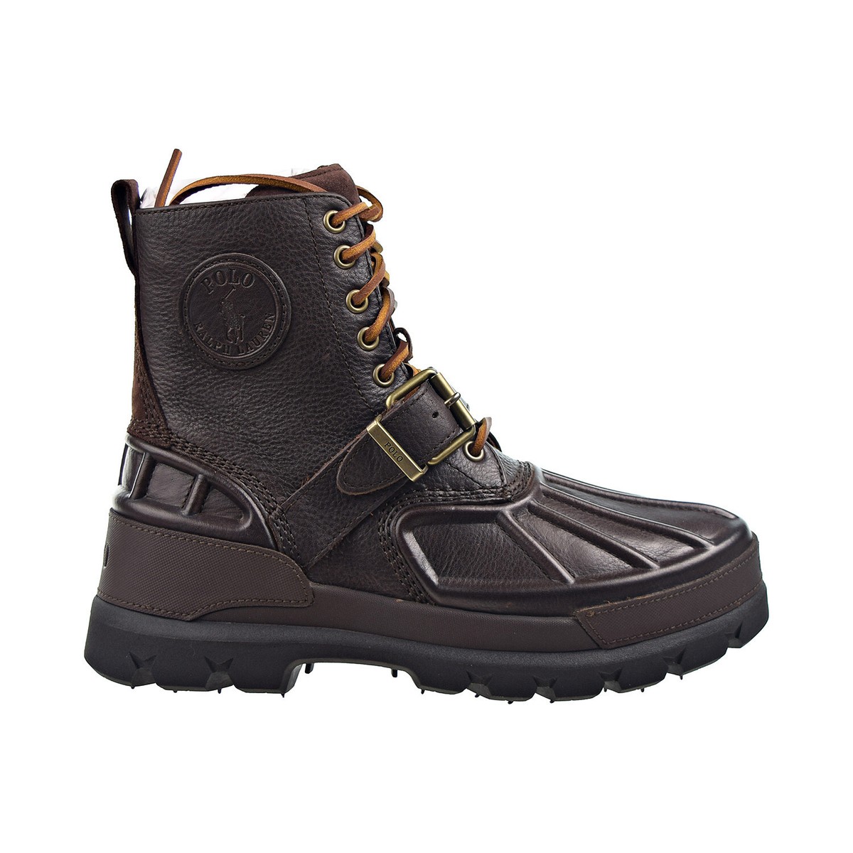 POLO RALPH LAUREN OSLO HIGH TOP MEN'S BOOTS COLOR DARK BROWN SIZE
