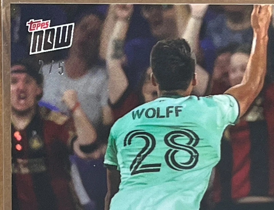 2023 TOPPS NOW MLS #120 TYLER WOLFF ATLANTA UNITED Call-Up Orange Parallel 2/5 - Image 2 of 3