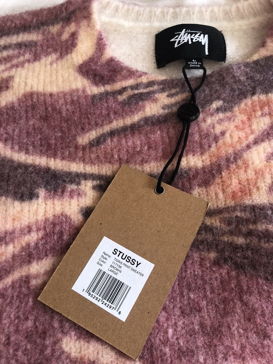 stussyステューシー22aw tigris print sweater STUSSY ステューシー 22AW TIGRIS PRINT SWEATER 総柄プリント