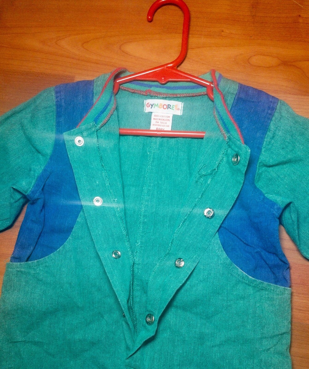 Vintage Gymboree Rainbow Tag Color Block Denim Overalls One Piece