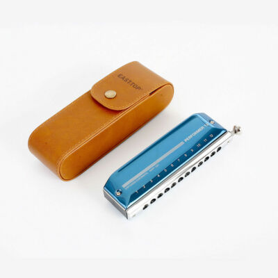 EASTTOP Harmonica 12holes New Chromatic Harmonica Key of C Blue Party Gift