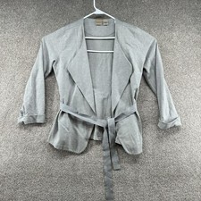 Massini Women's Blazer Jacket Size Small Gray Long Sleeve Front Tie