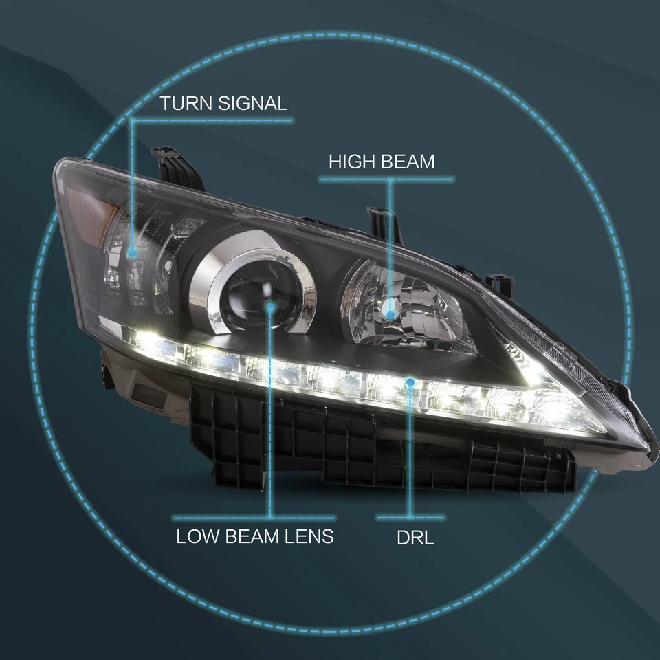 VLAND LED Headlights For 2010 2011 2012 Lexus ES350 Side Front Lamps Indicator - Image 4 of 4