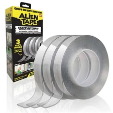 Alien Tape Double Sided Multipurpose Adhesive Grip Mounting Tape - 3 Pack