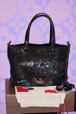 VALENTINO Garavani $3k Floral Chiffon Sequin GLAM Tote Shoulder C