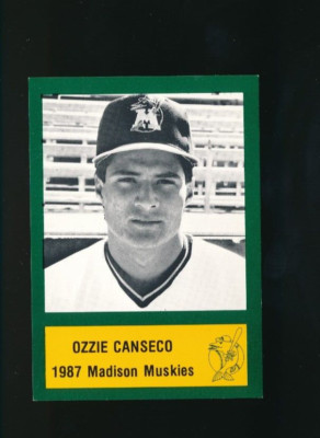 1987 Madison Muskies team issue Ozzie Canseco xrc rookie tough great 4 ttm