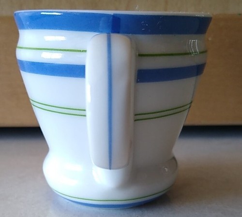 Starbucks 2007 Blue and Green Striped Espresso Cup 3 fl oz - Picture 4 of 5