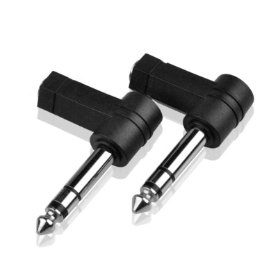 2pcs 3.5 to 6.35 Audio Adapter 90 Degree 6.35mm Stereo Jack Male to 3.5mm Stereo