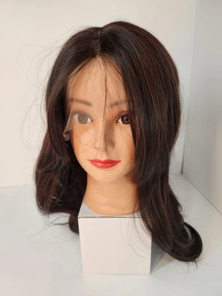 LOTE DE 2 Pelucas Frontales de Encaje Recto Largo Natural 23" con Pelo de Bebé para Mujer Negras  Foto 3 de 4