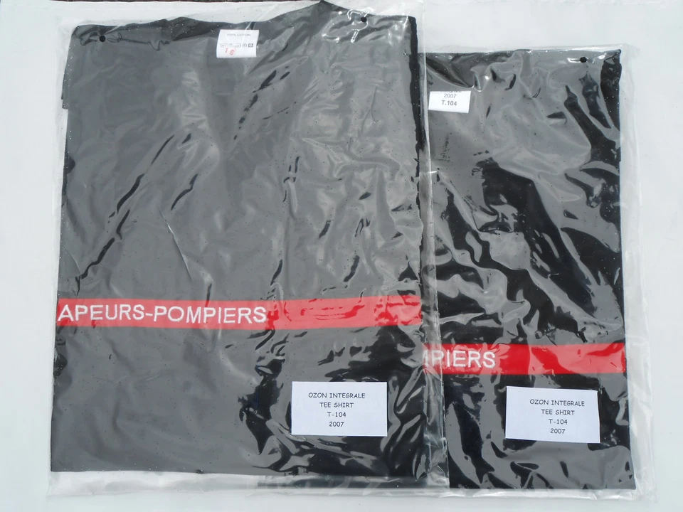 2  T SHIRTS SAPEURS POMPIERS TAIILE  M (idem taille 96) NEUFS - Photo 1/1