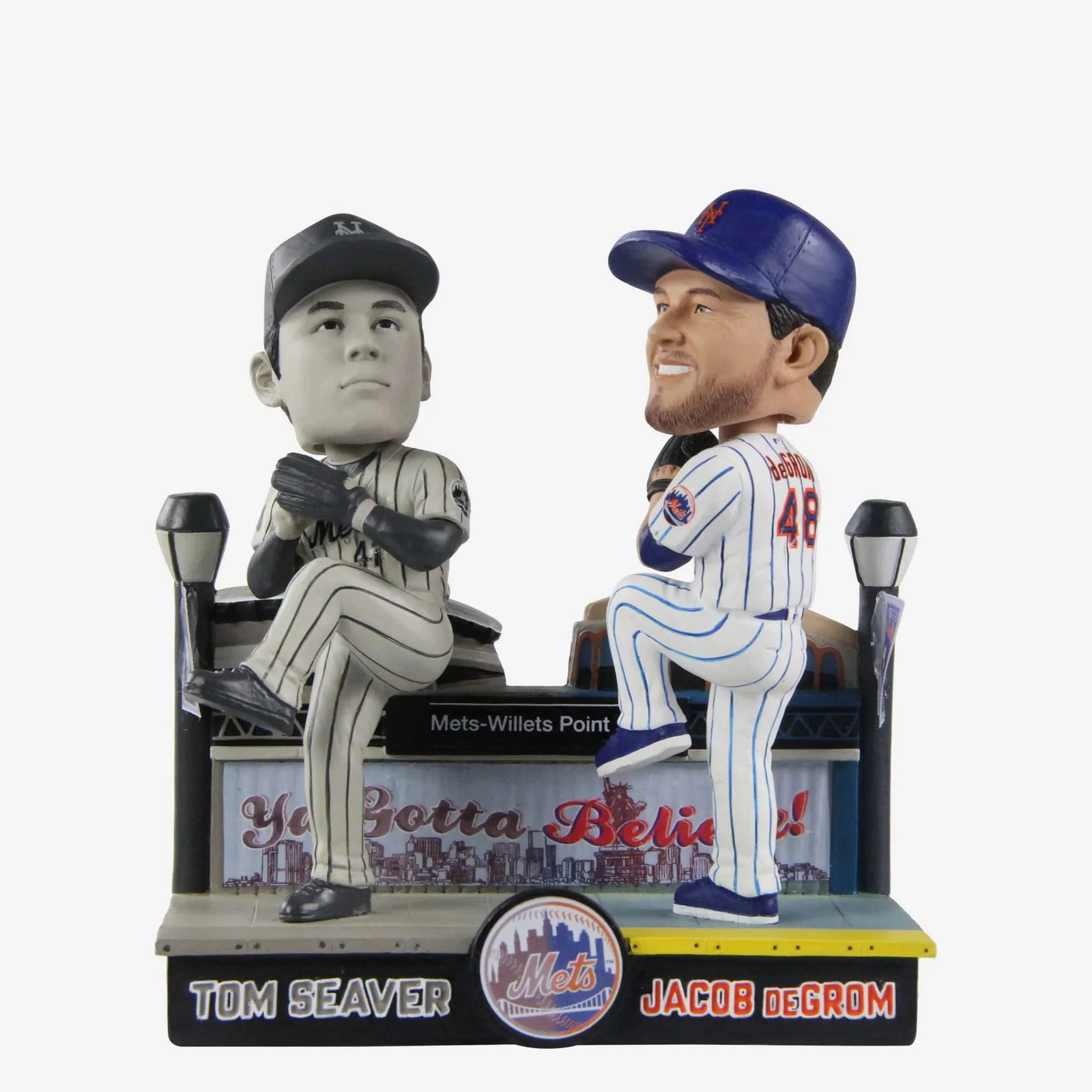 Tom Seaver & Jacob deGrom New York Mets Then And Now Bobblehead MLB Baseball