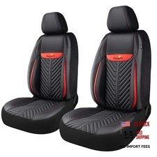 PU Leather Car Seat Covers Front Set Waterproof seat front set Black/Red