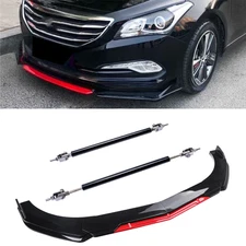 For Hyundai Sonata Front Bumper Lip Splitter Lower Spoiler Body Black+Red